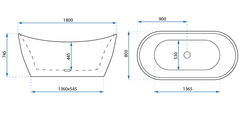 Volně stojící vana REA FERRANO 180 cm  8