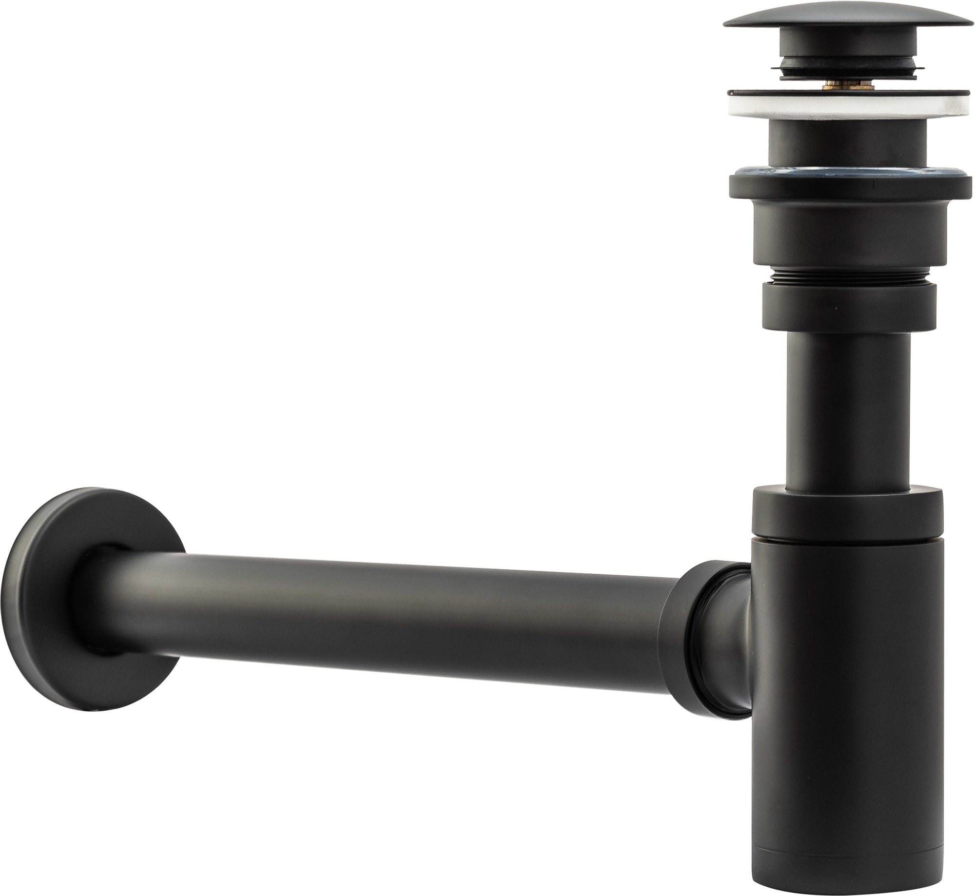 Umyvadlový sifon Univerzální Staro černý + zátka Click-Clack  2