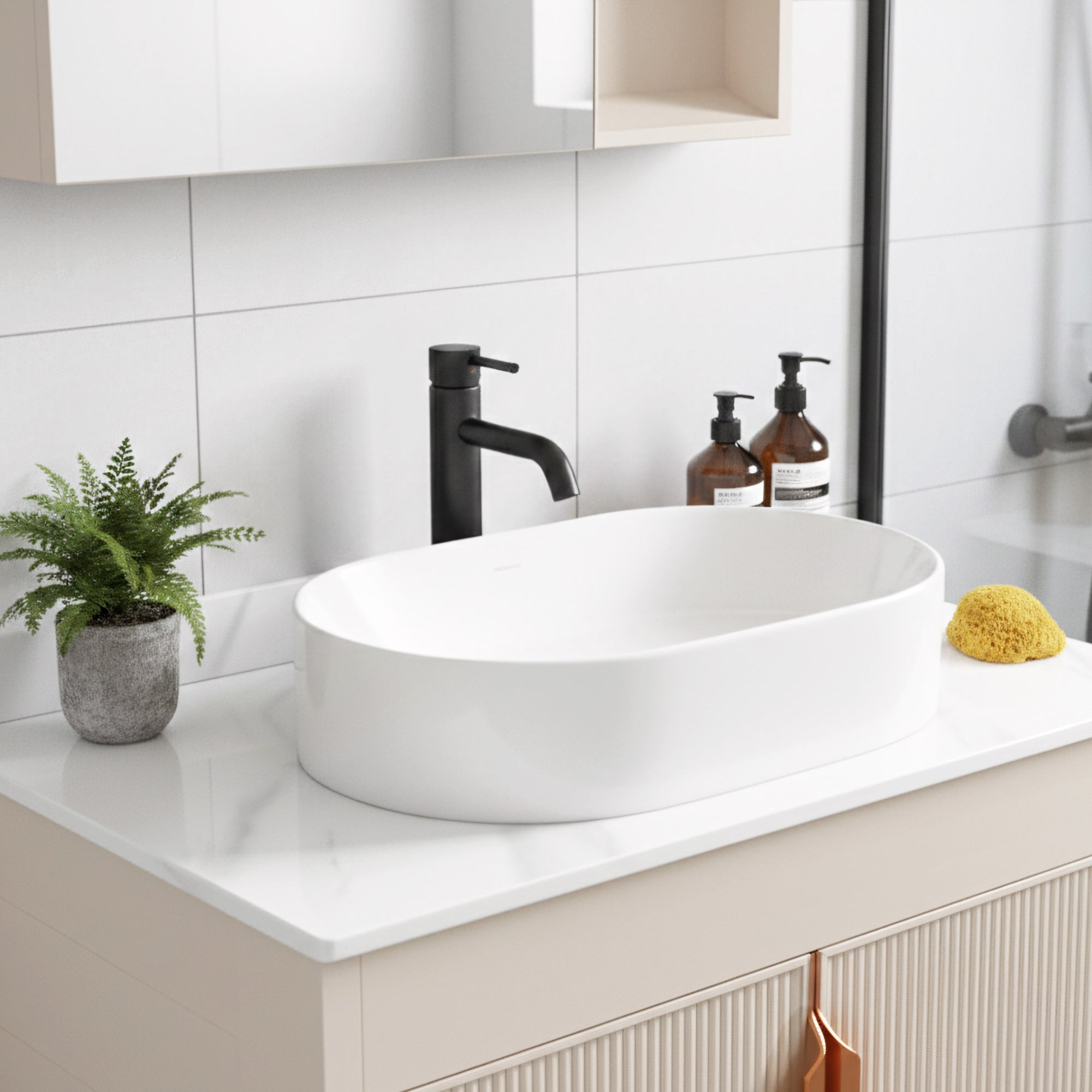Koupelnová sestava nábytku s deskou Modo 60cm Beige  7