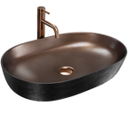 Keramické umyvadlo na desku CLEO 61 Copper Bush / Black  2