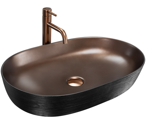 Keramické umyvadlo na desku CLEO 61 Copper Bush / Black  2