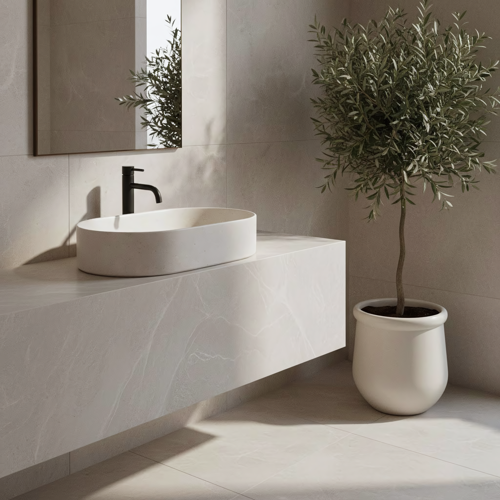 Umyvadlo na desku REA Nadia 60 Sandy  5