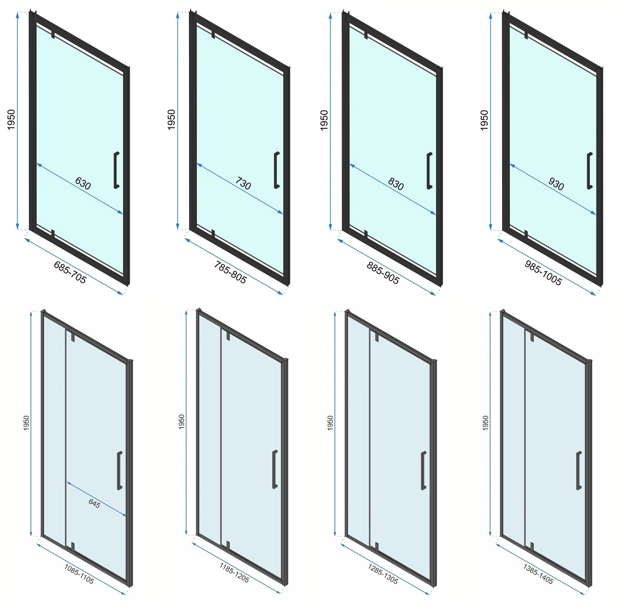 Přístěnná sprchová kabina Rea Rapid Swing Black Dveře: 100 x Sprchová zástěna: 100 16