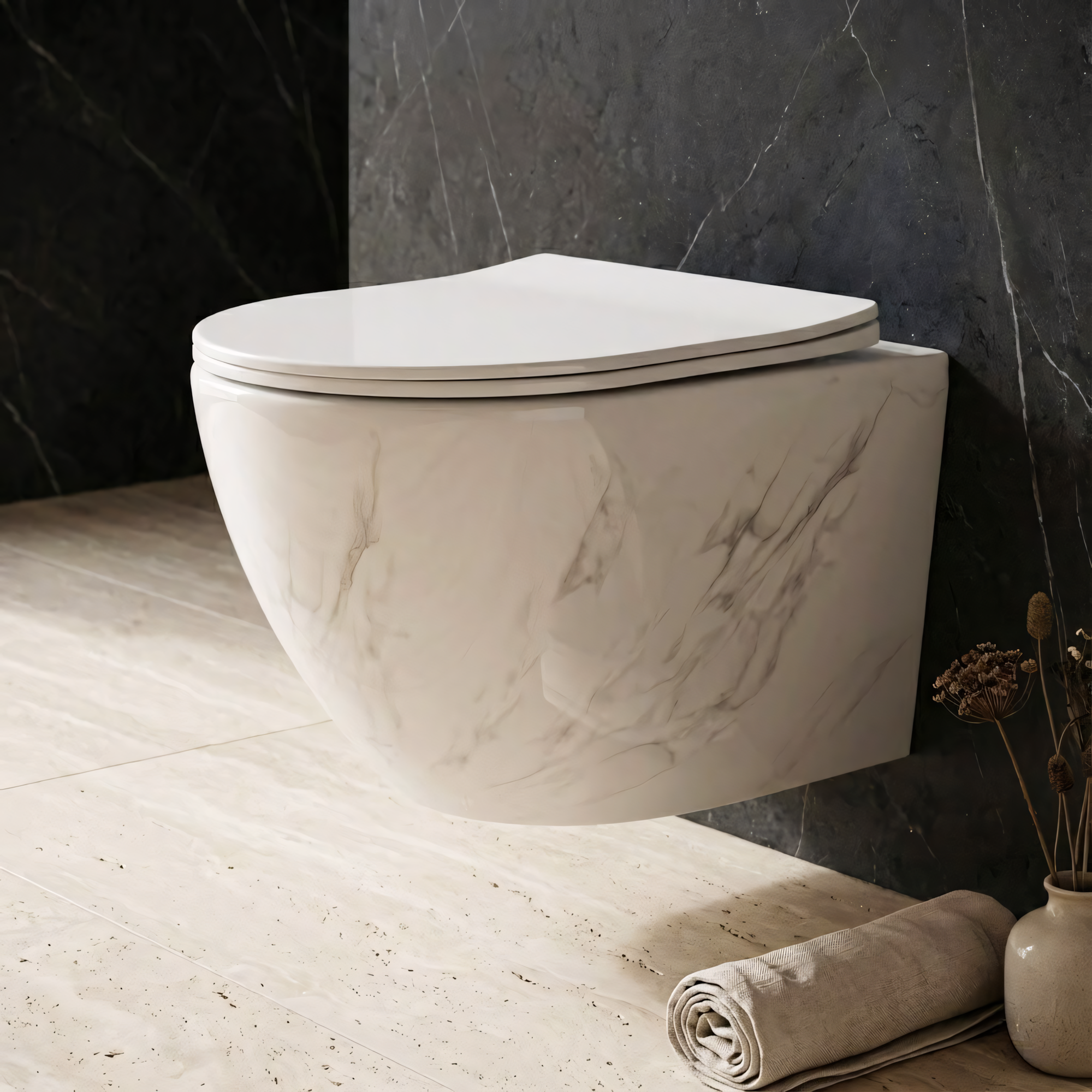 WC mísa bez splachovacího okruhu Rea Carlos Nature Marble  2