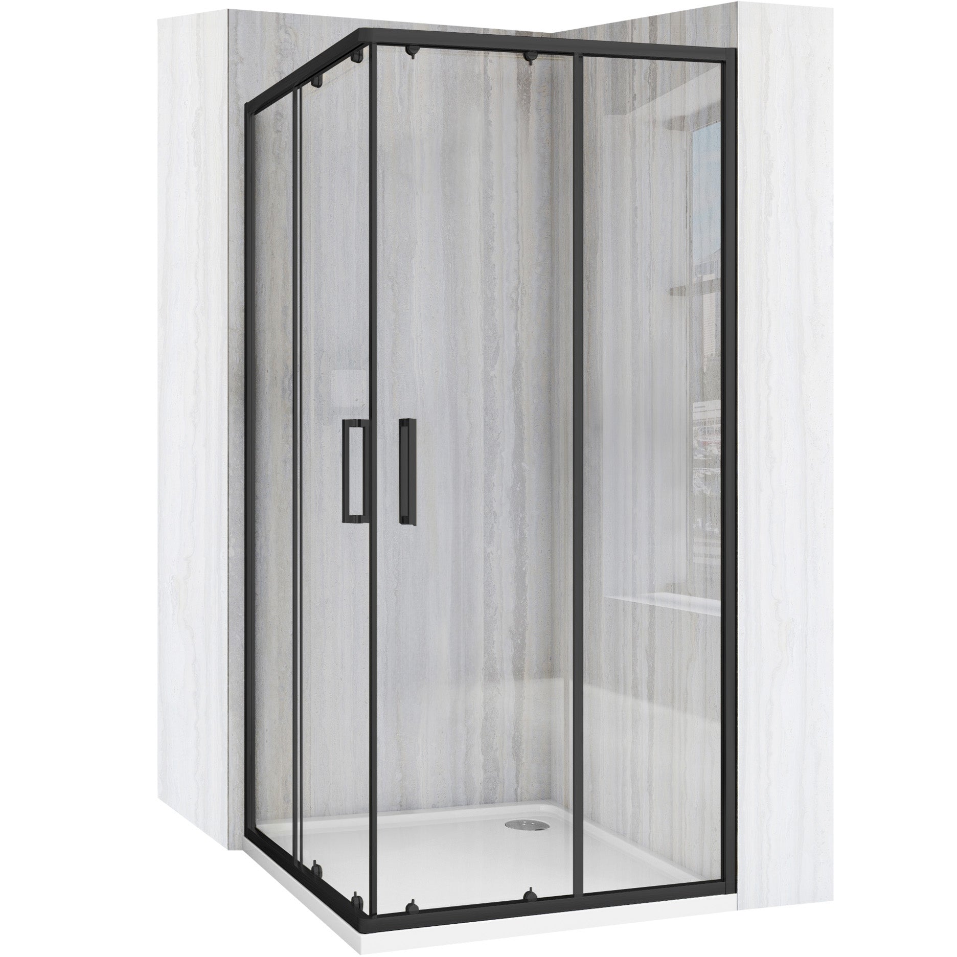 Sprchový kout REA City 80x80 Black Se sprchovou vaničkou Savoy 2
