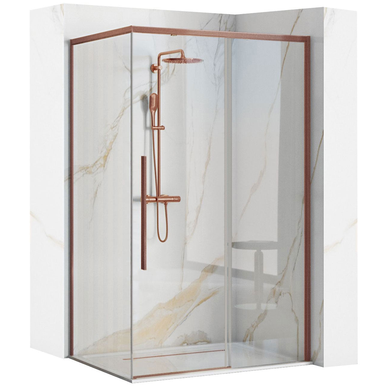 Sprchový kout REA SOLAR - Copper Brush 120x90  1