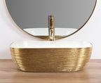 Umyvadlo na desku Rea Belinda White GOLD BRUSH  5