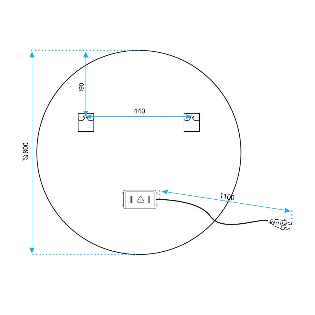 Zrcadlo LED BLUETOOTH FFJ 80cm  11