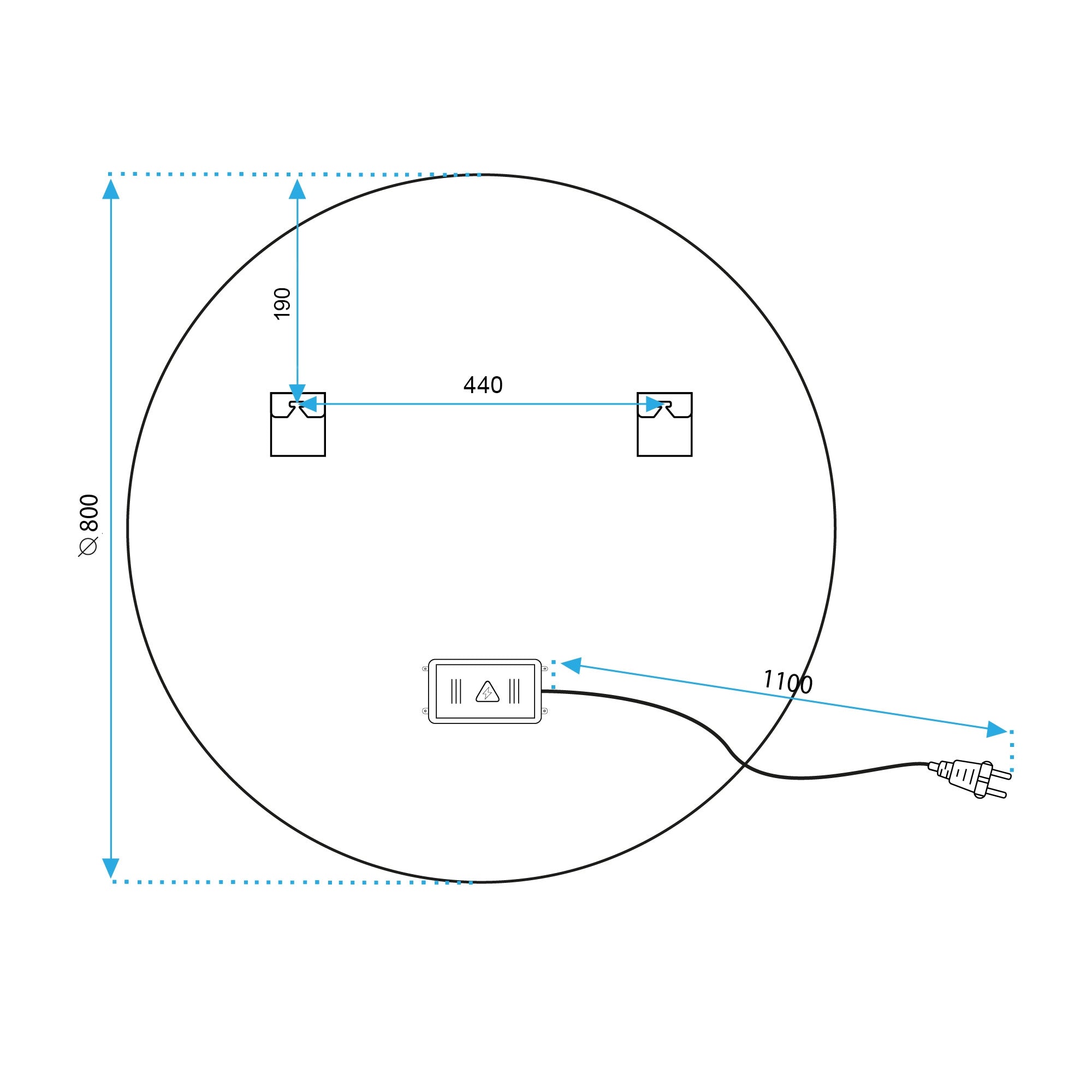 Zrcadlo LED BLUETOOTH FFJ 80cm  11