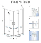 Skladací sprchový kout REA FOLD N2 80 x 80 cm 7