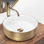 Umyvadlo na desku Rea Sami White Brush Gold  2