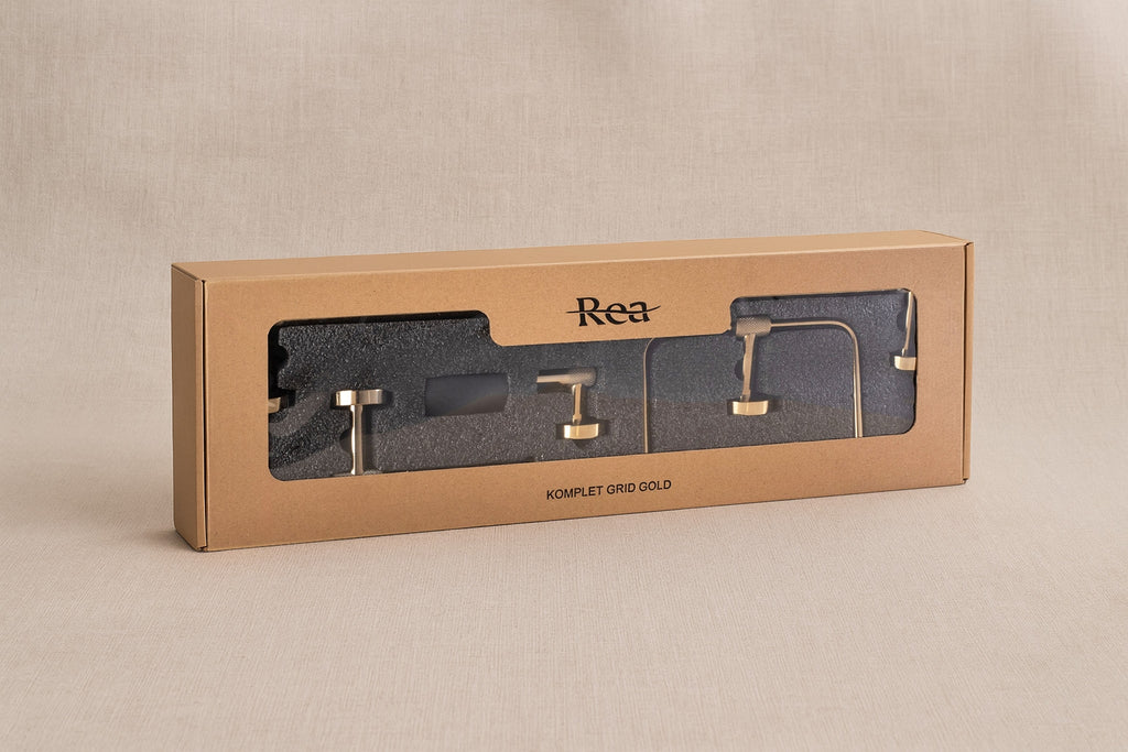 Sada koupelnových doplňků GRID Gold 4 díly  8