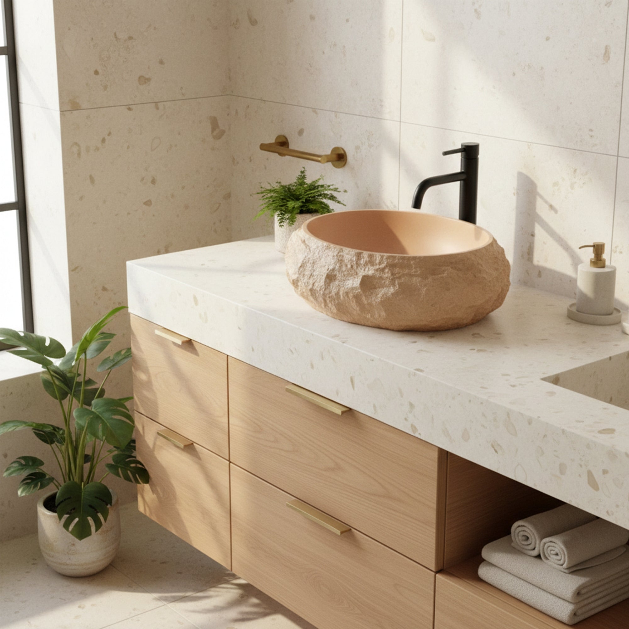 Umyvadlo na desku Mika Light Terracotta  8