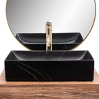 Umyvadlo na desku REA Inga Black Marble Mat  6