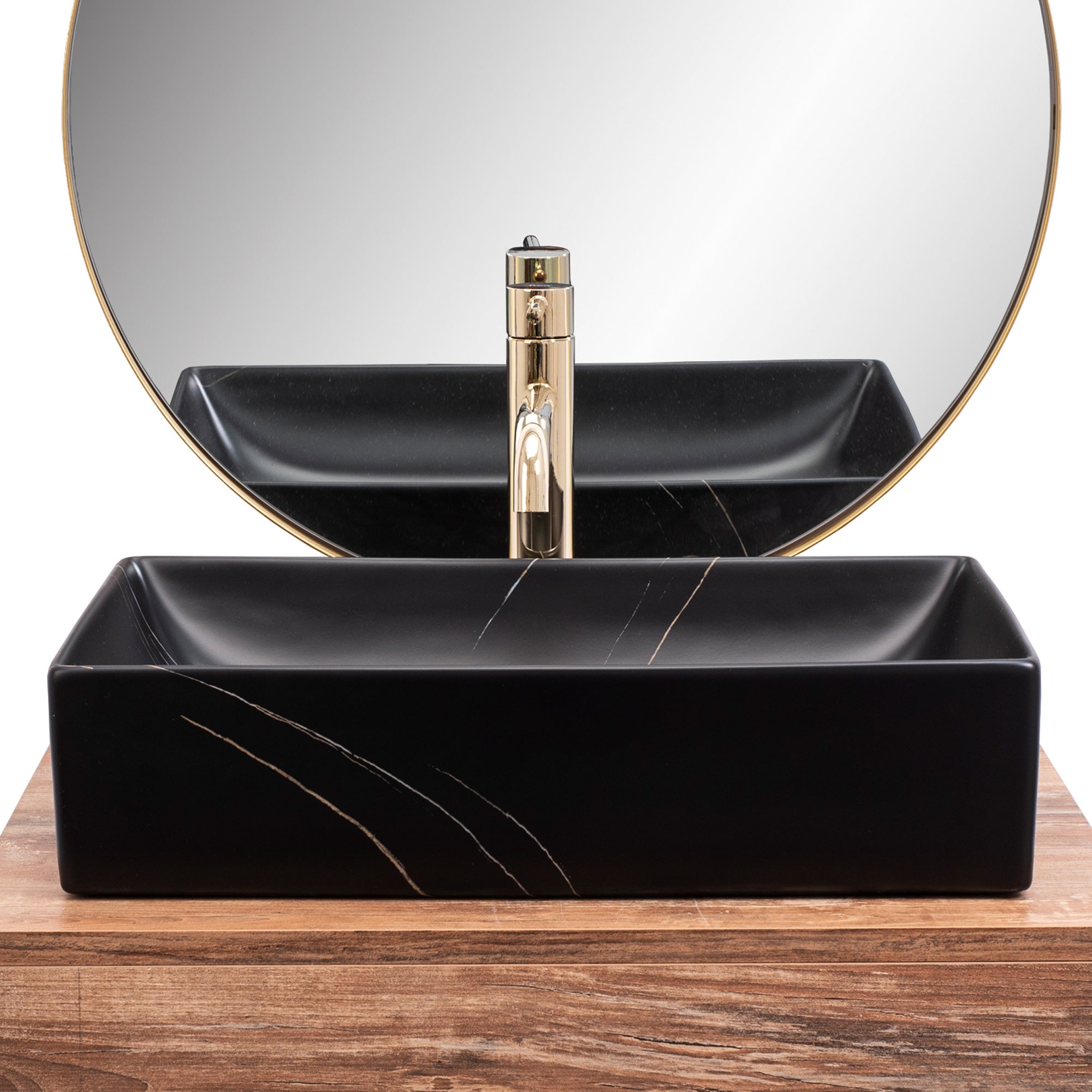 Umyvadlo na desku REA Inga Black Marble Mat  6