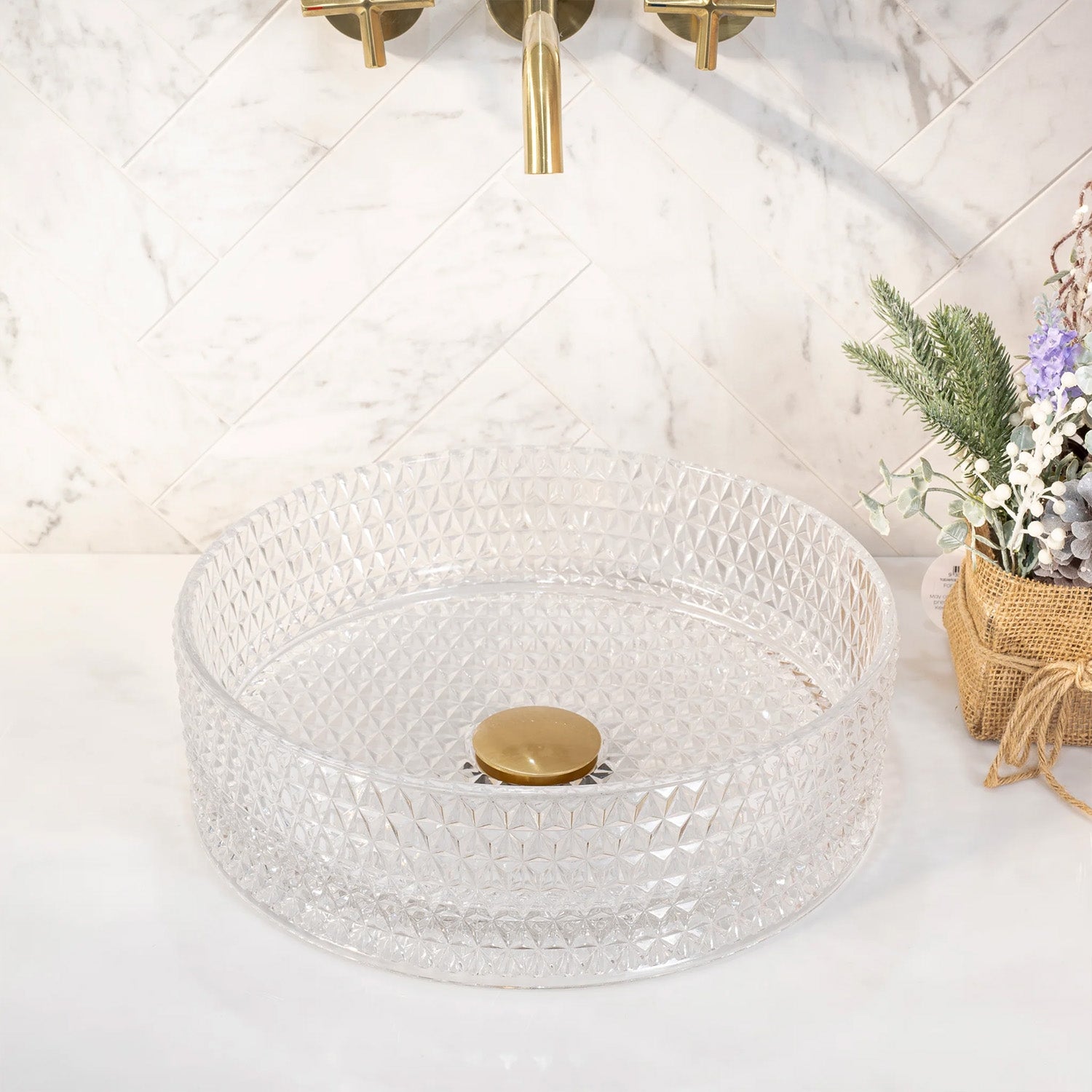 Umyvadlo na desku REA CRISTAL - průhledné  6