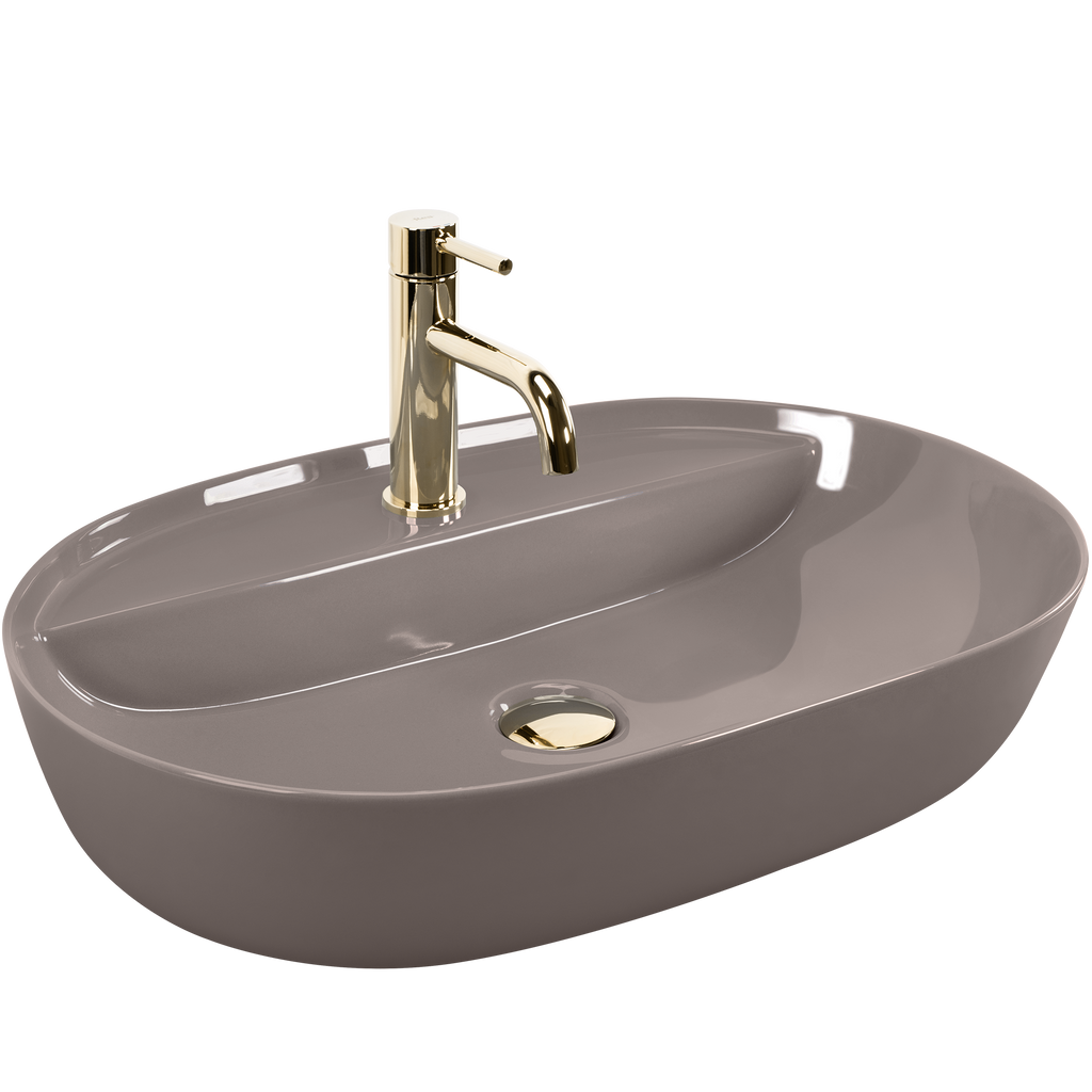 Umyvadlo na desku REA Aura 61 Beige Shiny  1