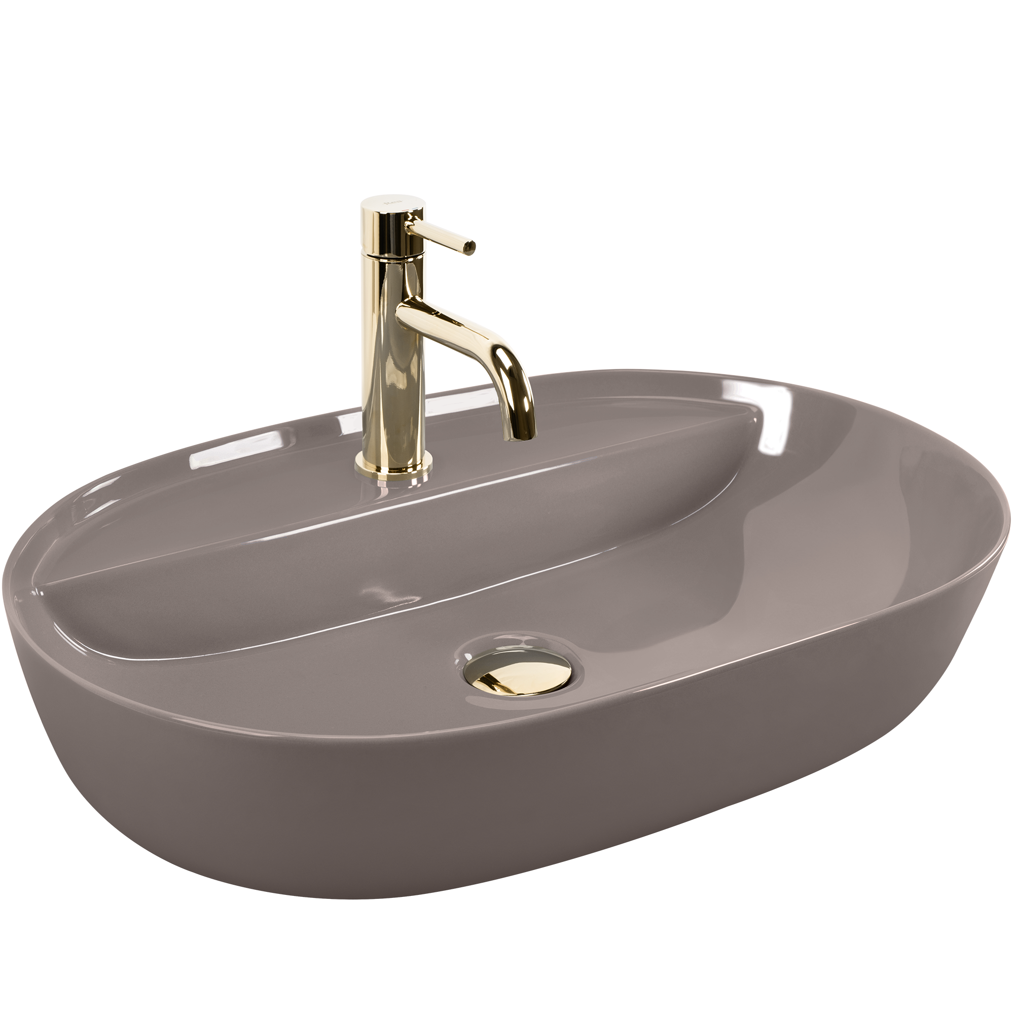 Umyvadlo na desku REA Aura 61 Beige Shiny  1