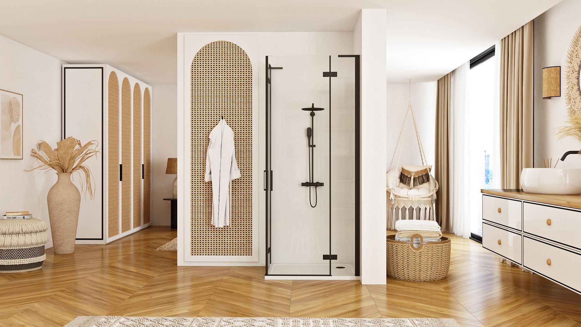 Sprchová kabina REA Hugo Double Black 90x90  4