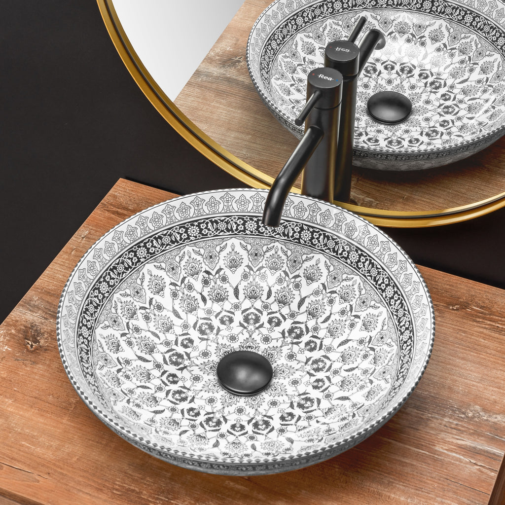 Umyvadlo na desku REA ARTE dark grey  4
