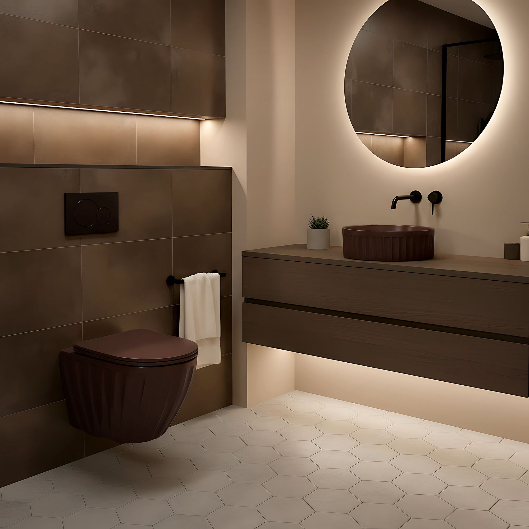 Umyvadlo na desku DUO Espresso Matt  5