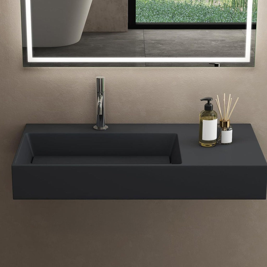 Umyvadlo REA  Archi 75 CM Grey MATT na desku - konglomerát  6