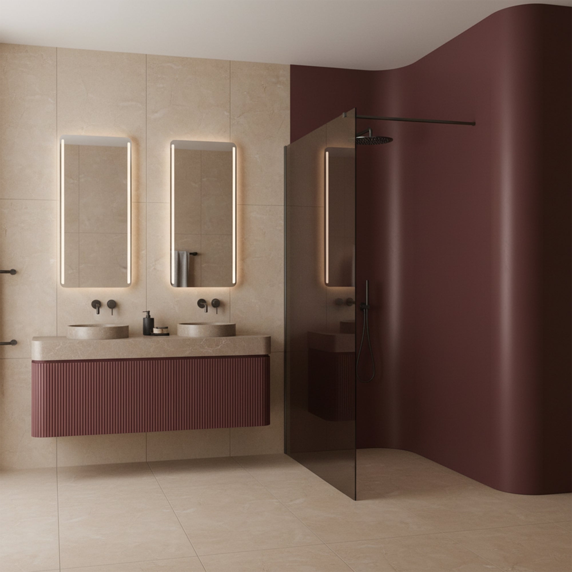 Sprchová zástěna Rea Flexi Brown / Titan 130  2