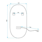 Zrcadlo LED OVL 50x100cm Black  10