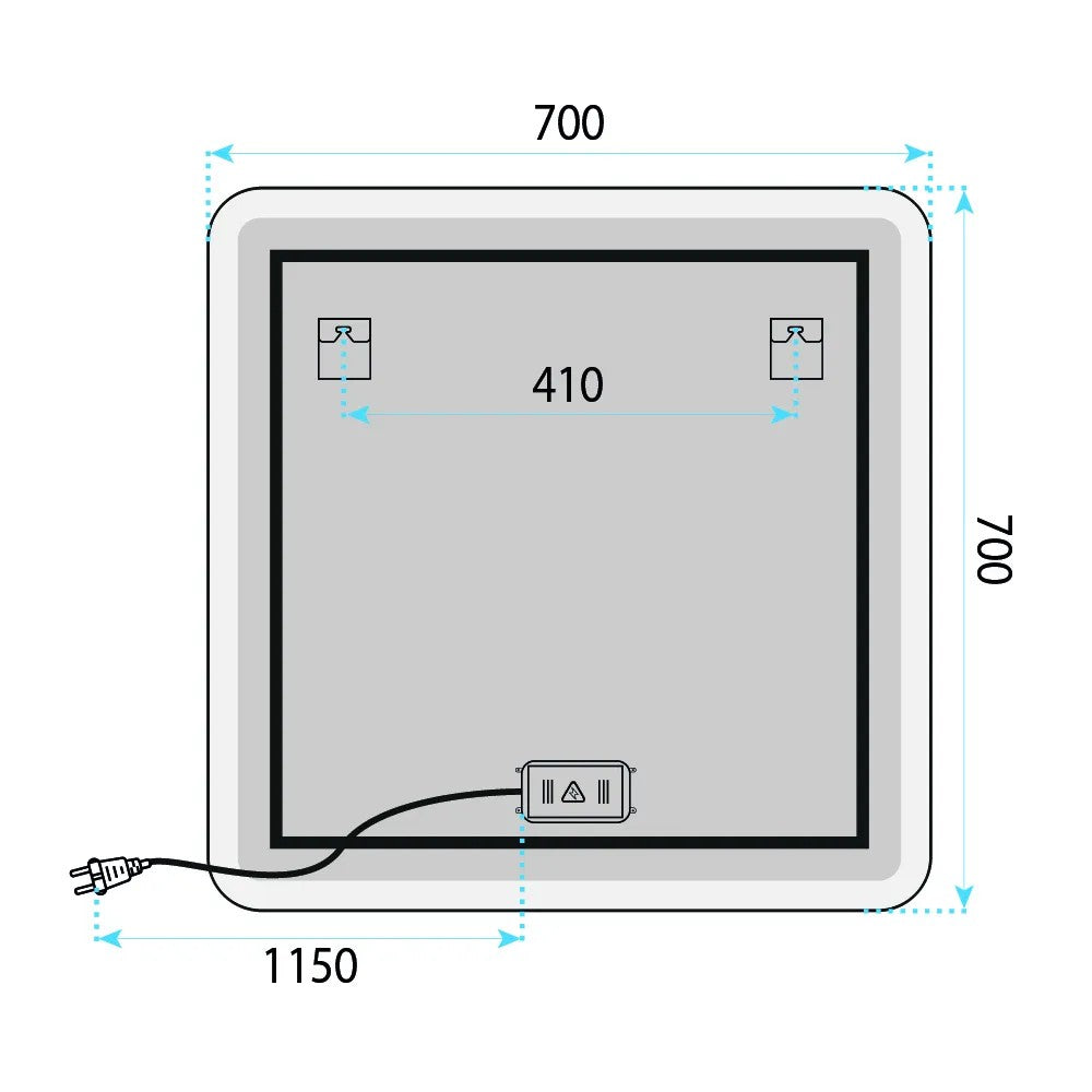 Zrcadlo LED 70x70cm TOP-2  10