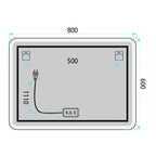 Zrcadlo LED 80x60cm TOP-3  10
