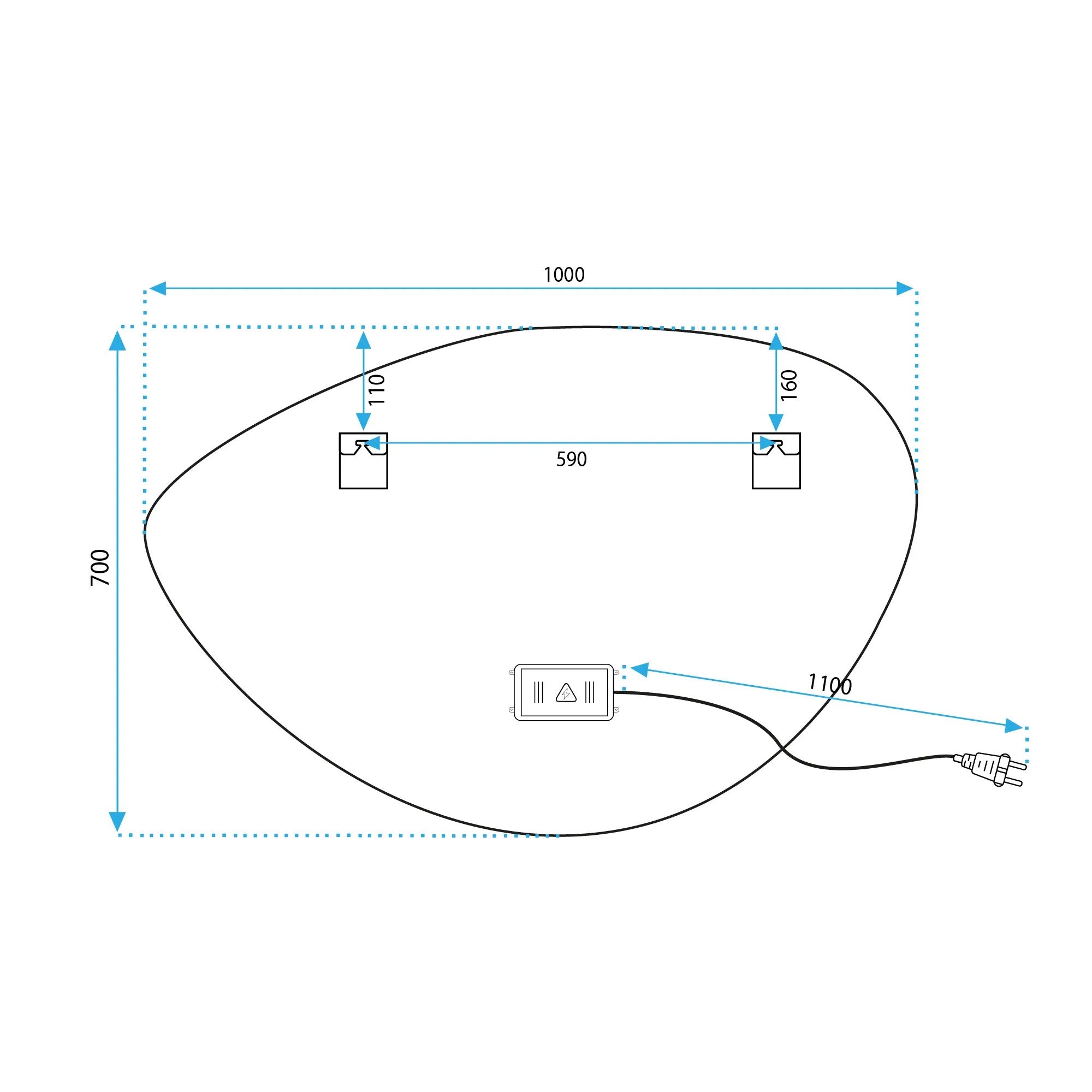 Zrcadlo LED 70x100cm FOG  10