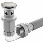 Umyvadlový sifon s univerzální výpustí click-clack REA Flow Brush Nickel  10