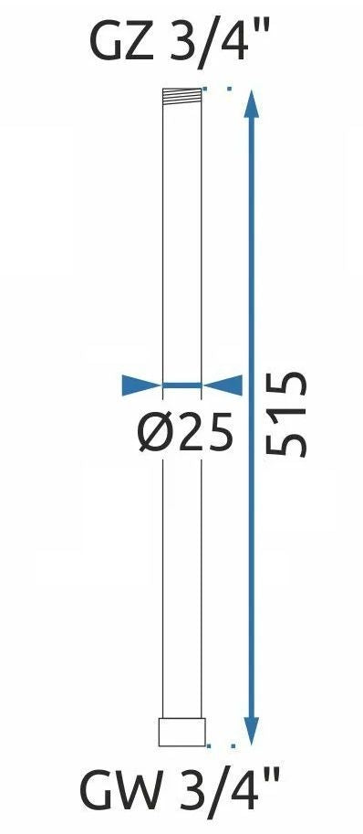 Prodloužení pro vanovou/sprchovou soupravu Titan 50cm  5