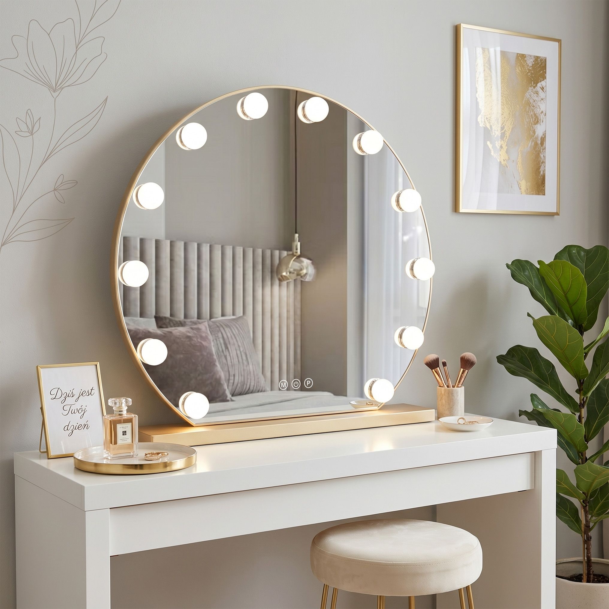Zrcadlo LED HOLLYWOOD L. Gold 50 cm  2
