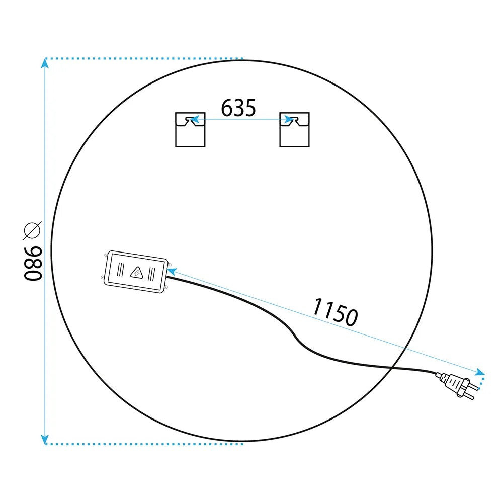Zrcadlo LED 100cm BAS  11