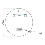 Zrcadlo LED 80cm MMJ Gold  11
