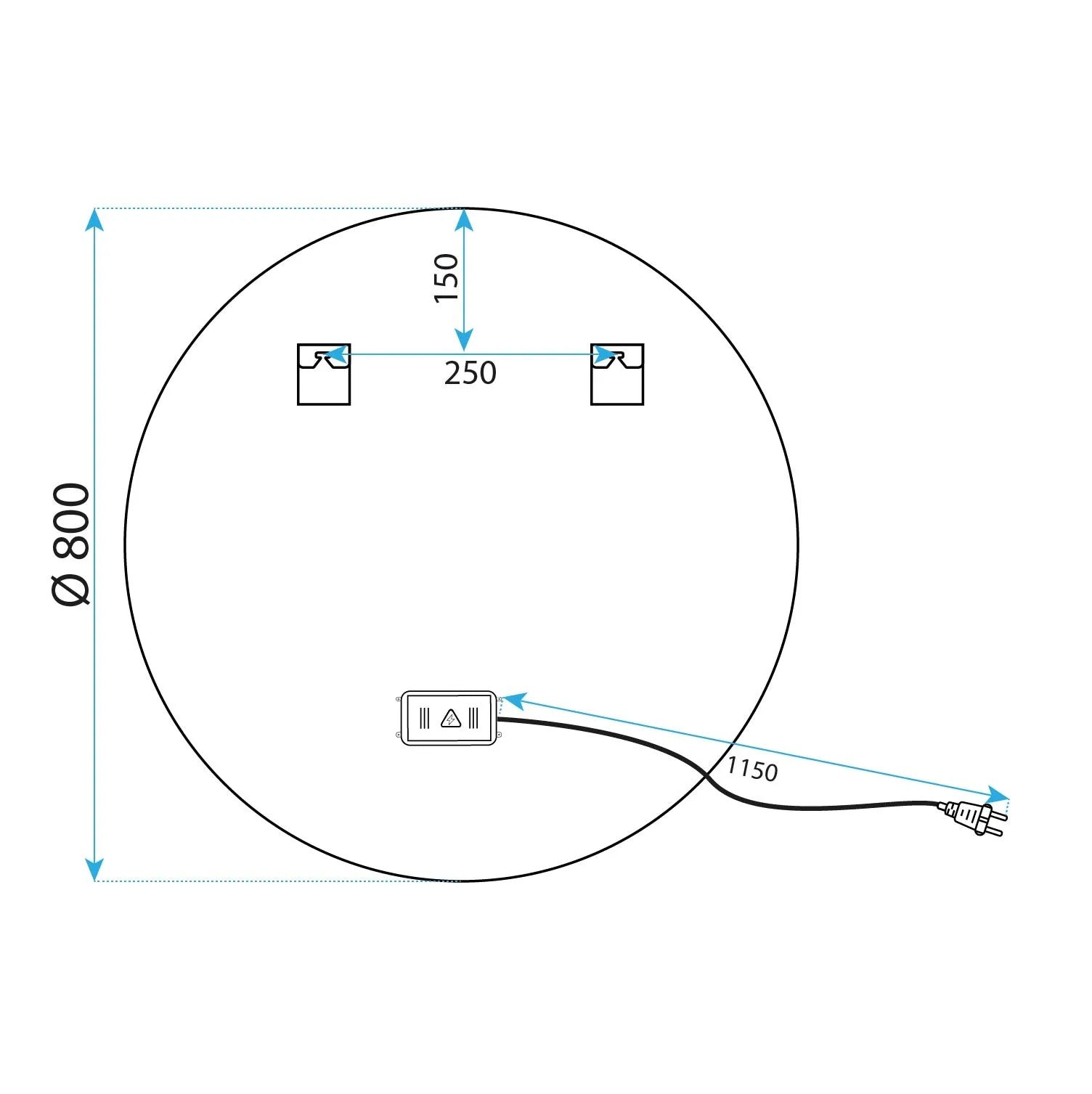 Zrcadlo LED 80cm MMJ Gold  11