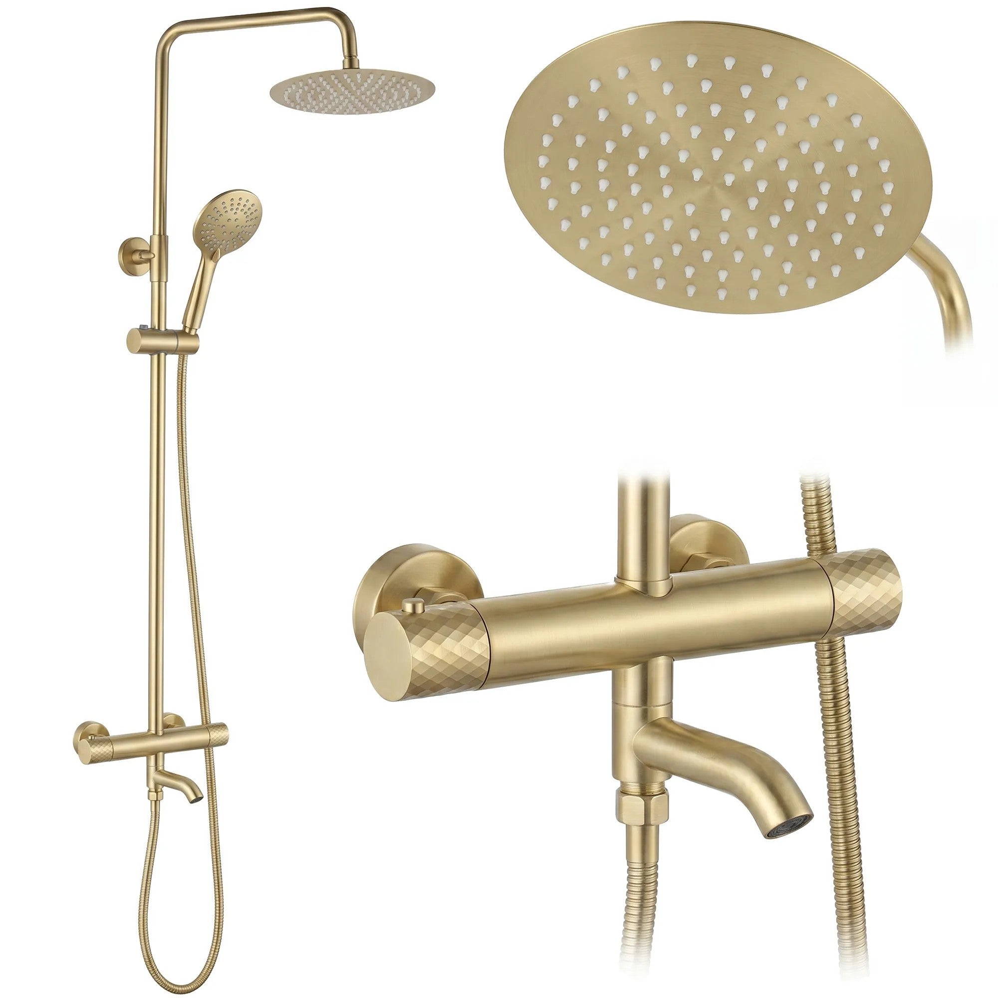 Sprchová sada s termostatem REA LUNGO Diamond - Gold Brush  11