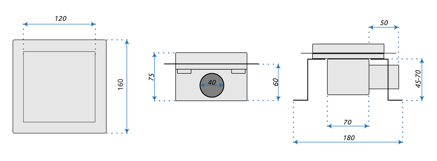 Odtokový žlab REA LINE Nickel Brush 12x12  7