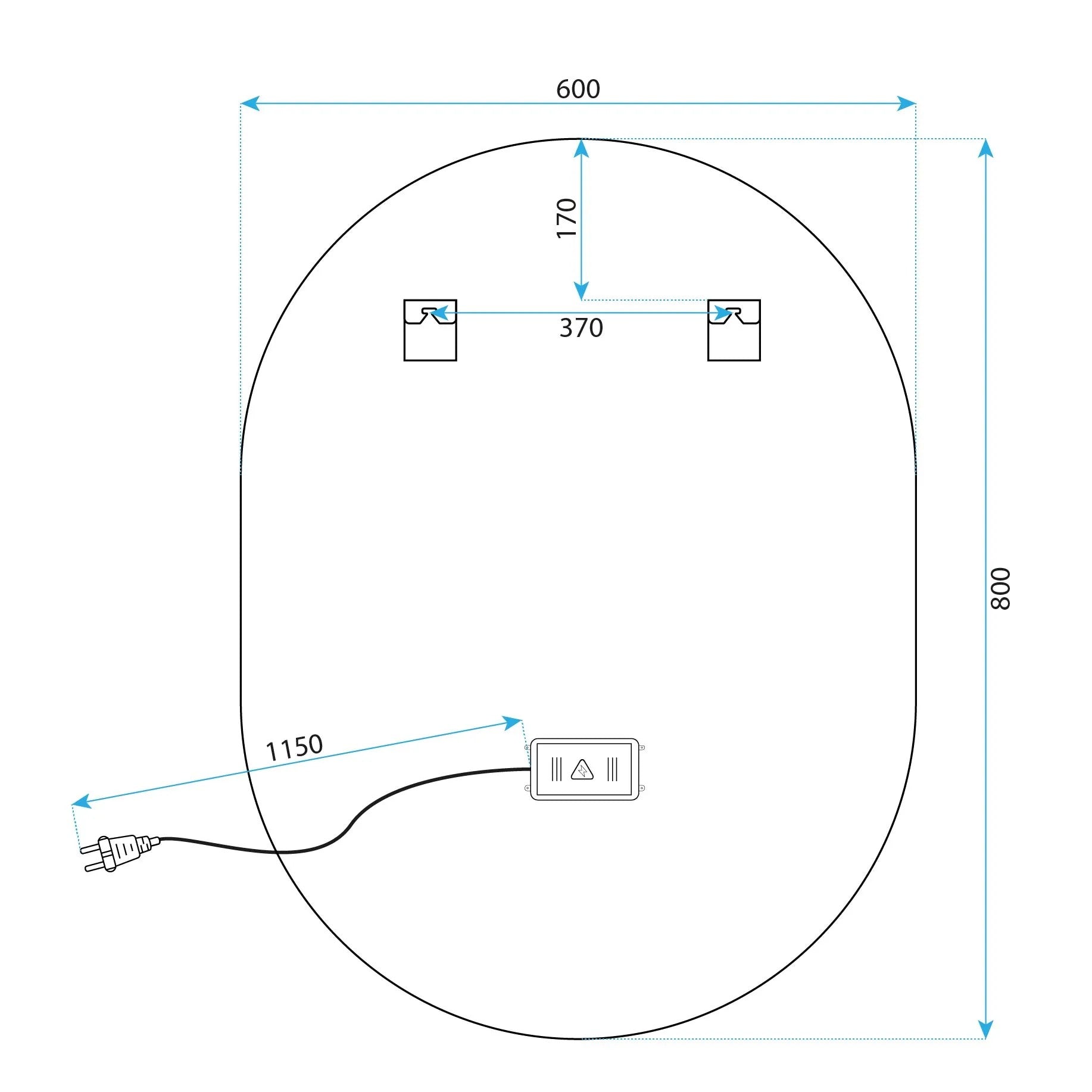 Zrcadlo LED EGG 60x80 cm  12