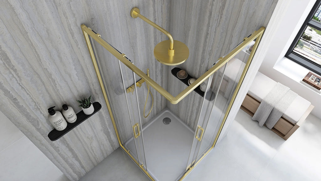 Sprchový kout REA City 80x80 Gold Brush Se sprchovou vaničkou Savoy black 3
