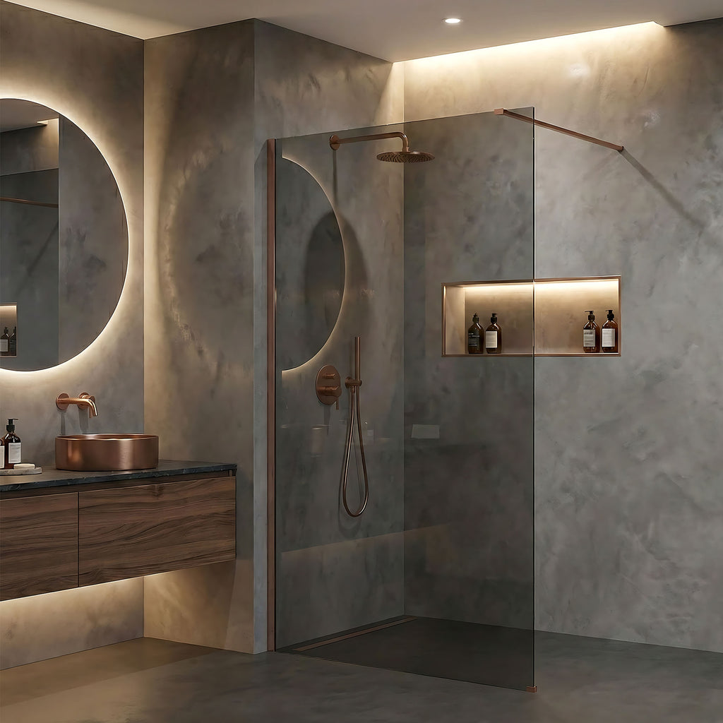 Sprchová zástěna Rea Flexi Grey / Brush Copper 80  7