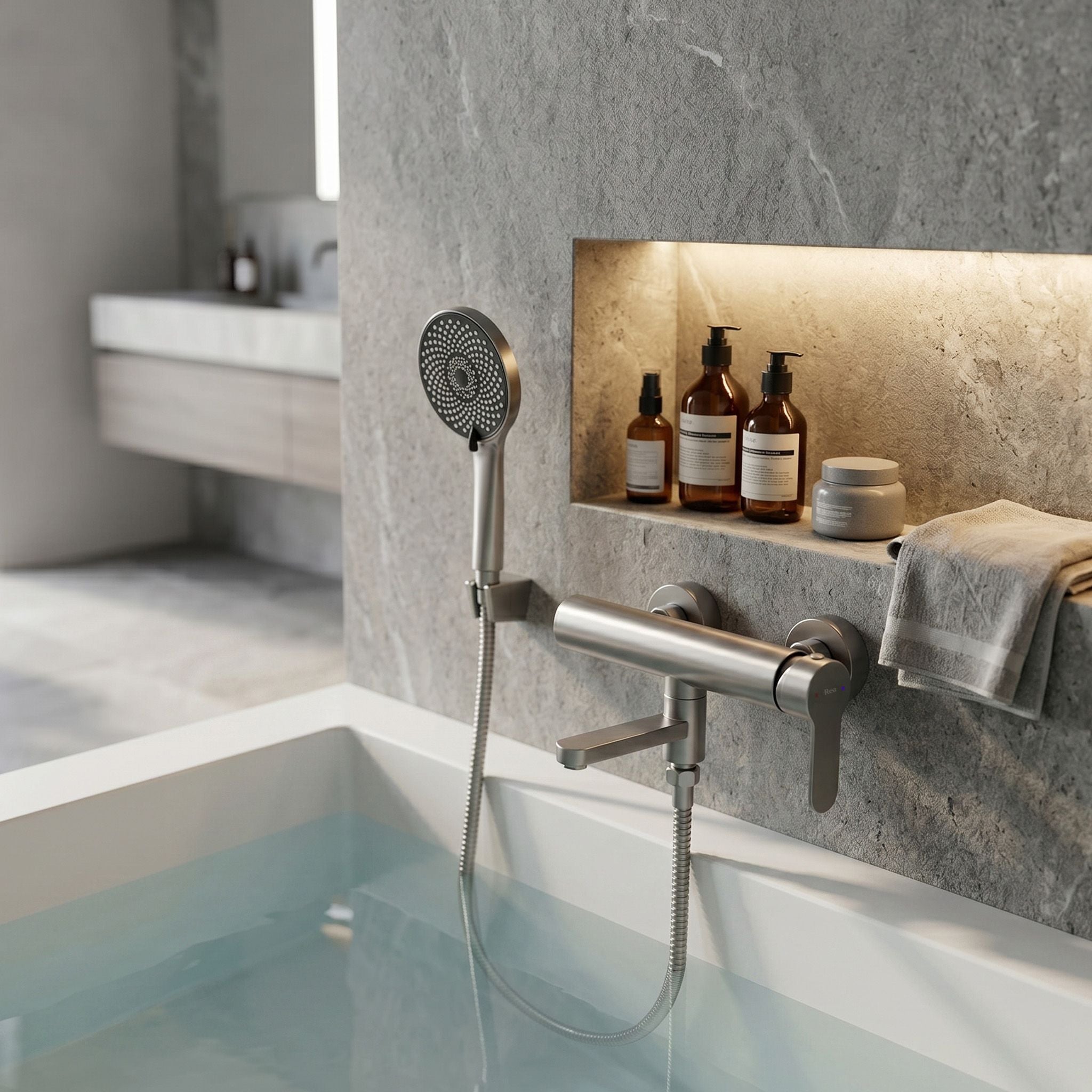 Vanová baterie Rea Arcos Brushed Nickel  6