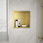 bathroom shelf 30x30 gold brush  2