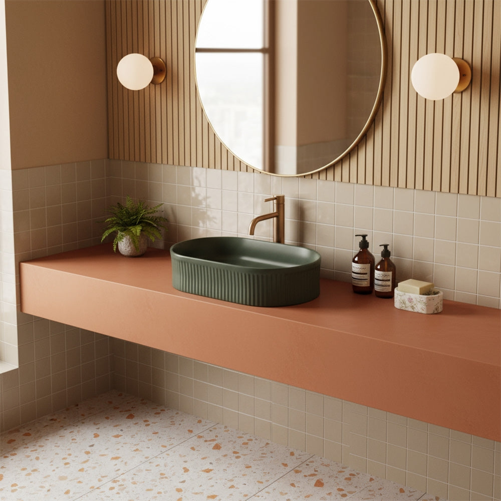 Umyvadlo na desku REA Vanda Olive Matt  6