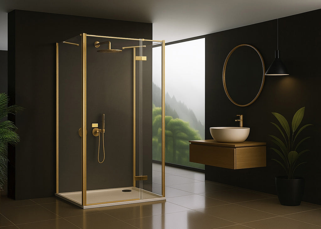 Sprchový kout Rea Atlas 120x100 Brush Gold vlevo 2