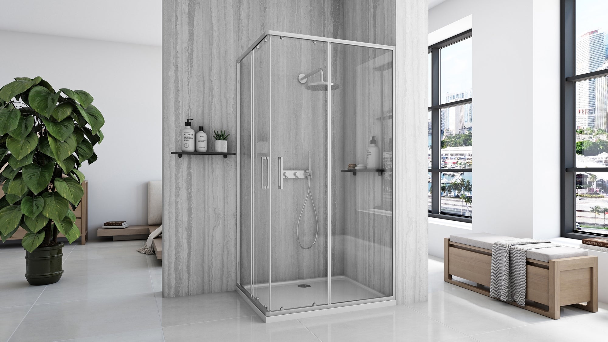 Sprchový kout REA City 80x100 Nickel Brush Bez sprchové vaničky 4