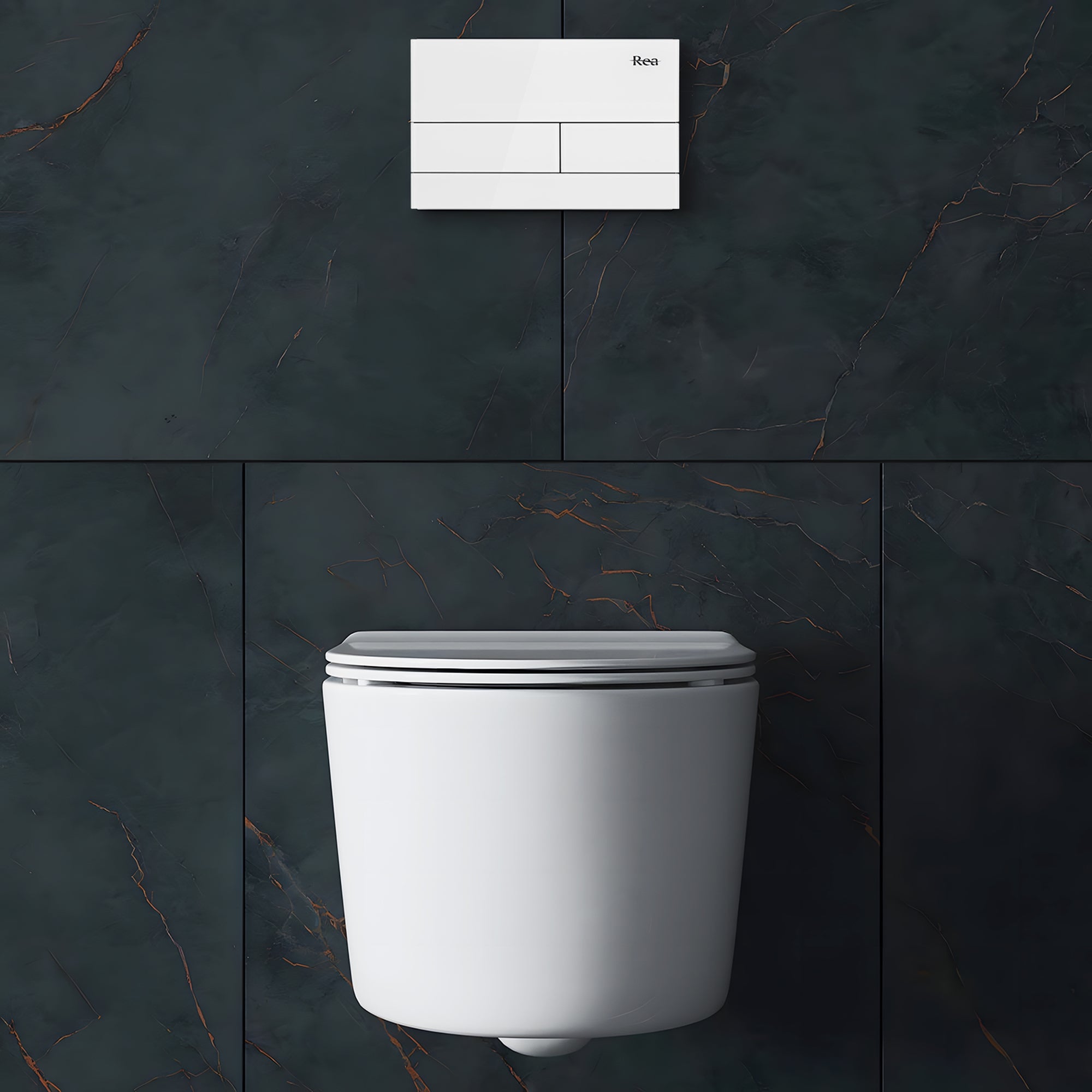 Podomítkový WC systém K011A-Q + tlačítka T White Glass  2