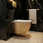 Závěsná WC mísa Carlo Flat - broušené zlato  7