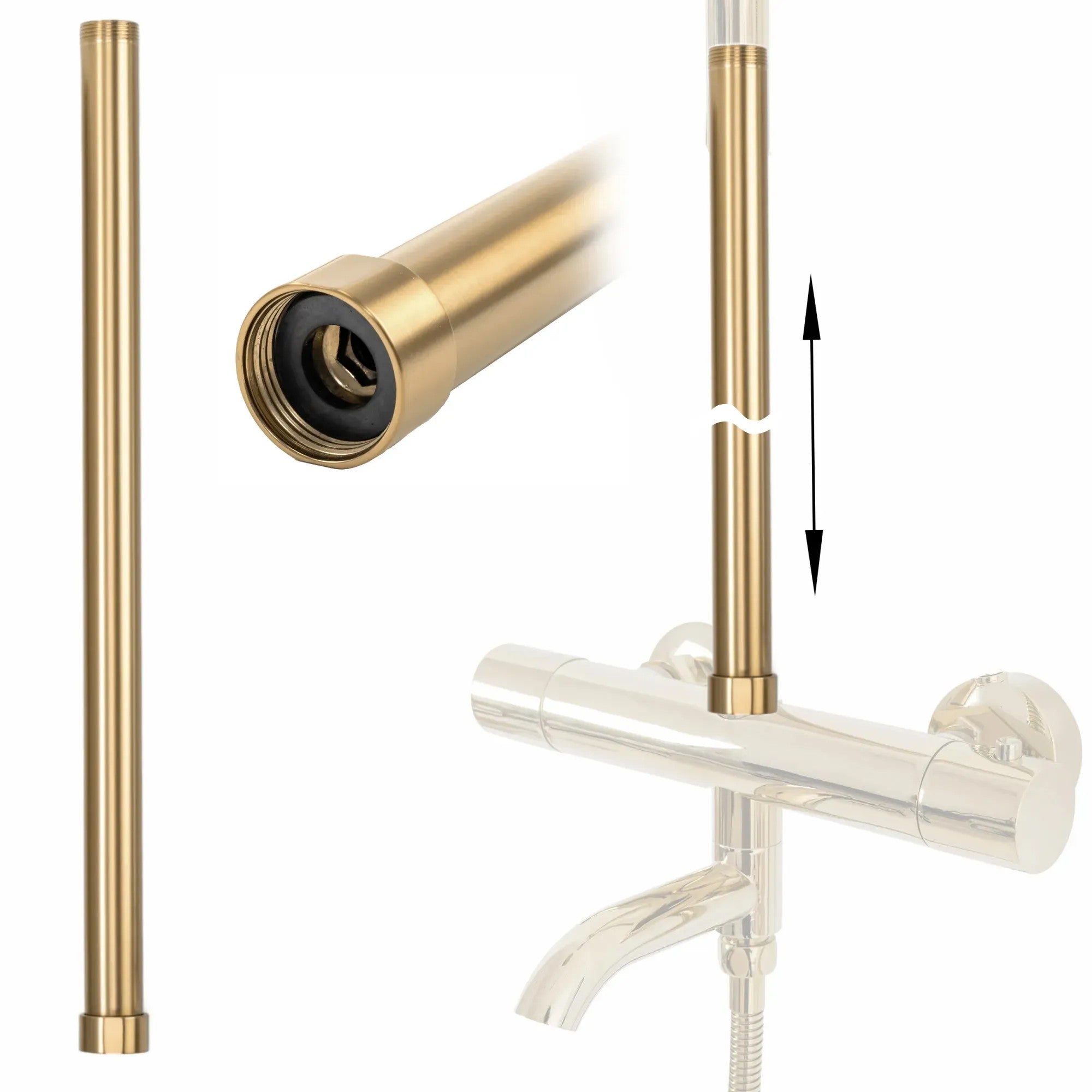 Prodloužení pro vanovou/sprchovou soupravu BRUSH GOLD 50cm  1